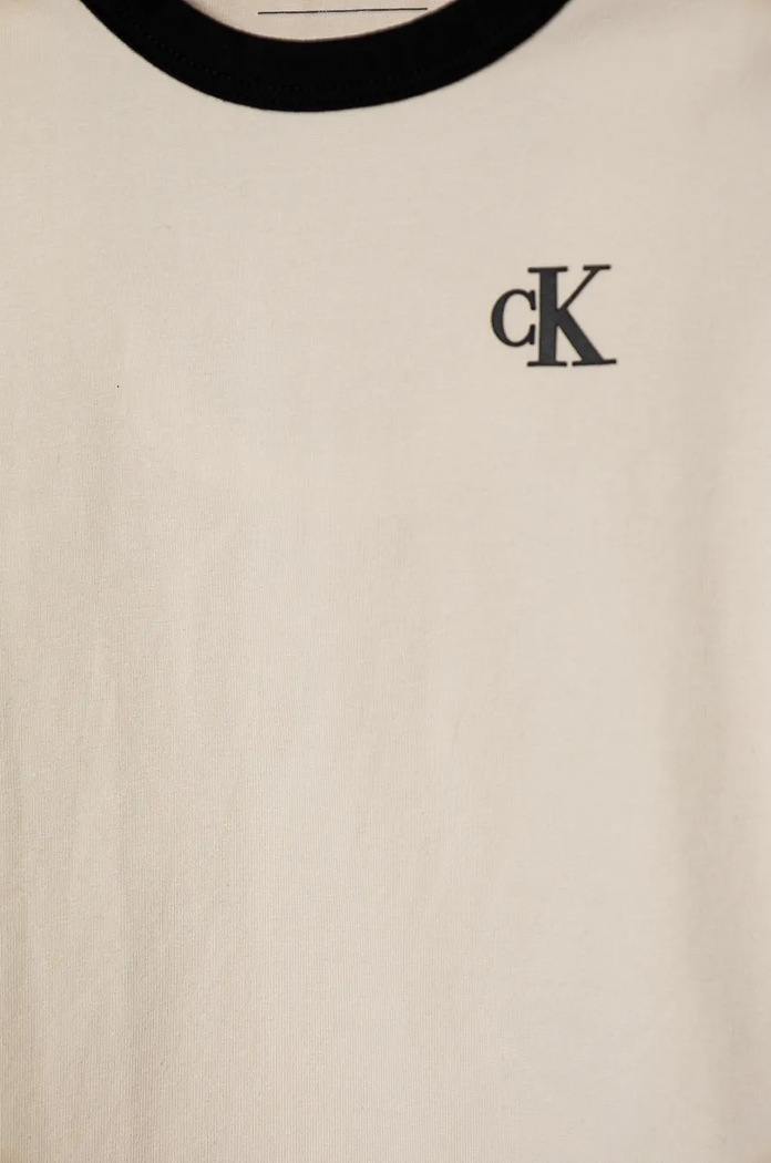 Chłopiec Calvin Klein Jeans t-shirt niemowlęcy IN0IN00282.9BYH beżowy
