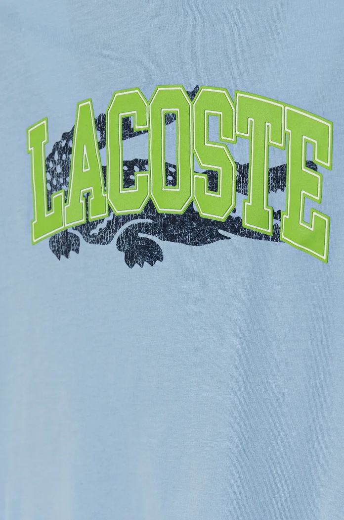 Детска памучна тениска Lacoste TJ2444 син AW24