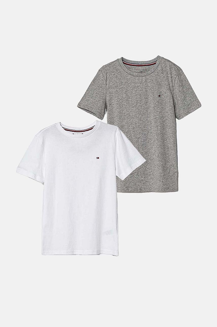 Tommy Hilfiger Dětské bavlněné tričko Tommy Hilfiger 2-pack šedá UK0UK00073.9BYH