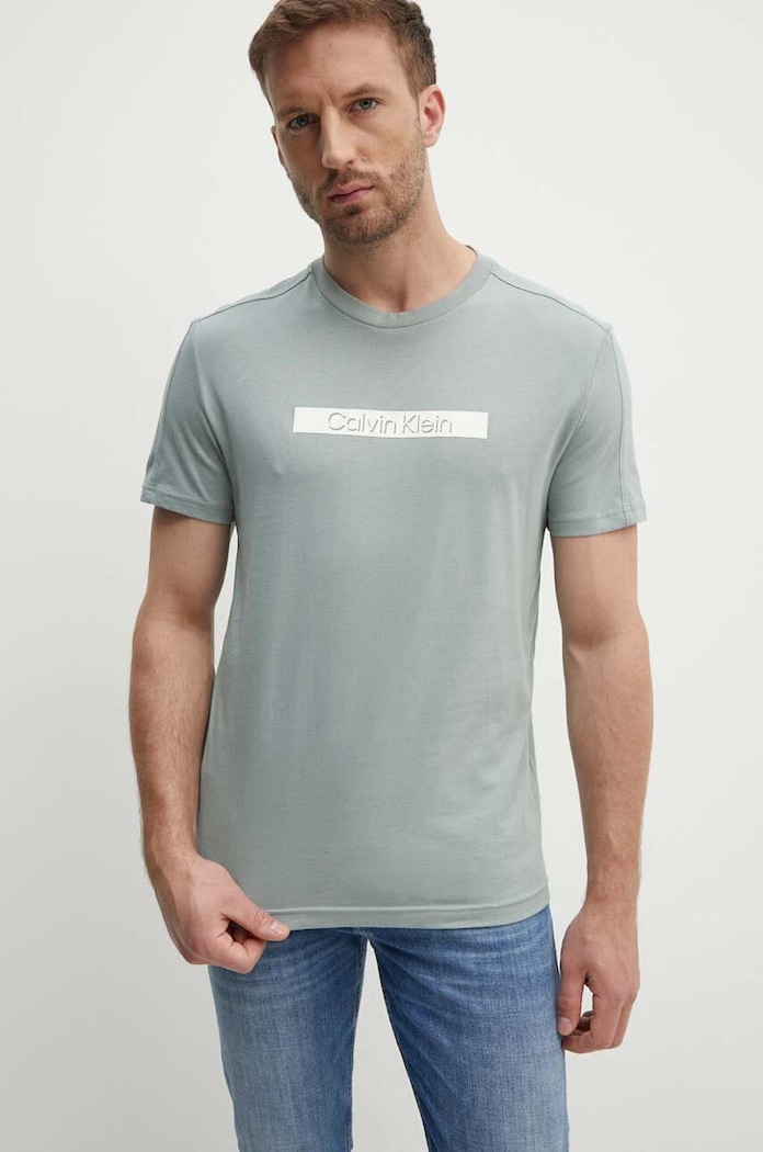 Calvin Klein t-shirt bawełniany nadruk szary K10K113110