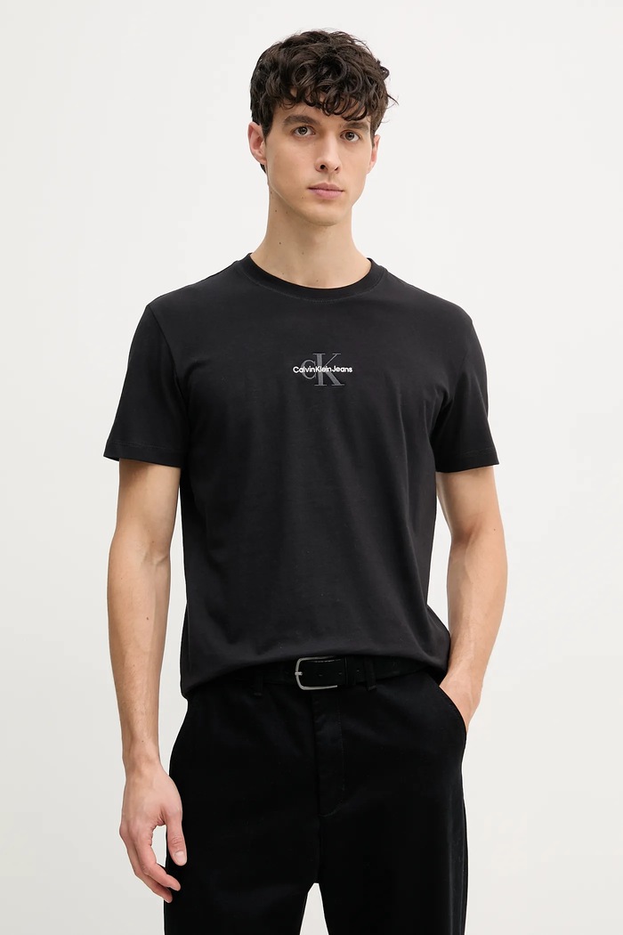 Calvin Klein Jeans Bavlnené tričko Calvin Klein Jeans čierna J30J325649