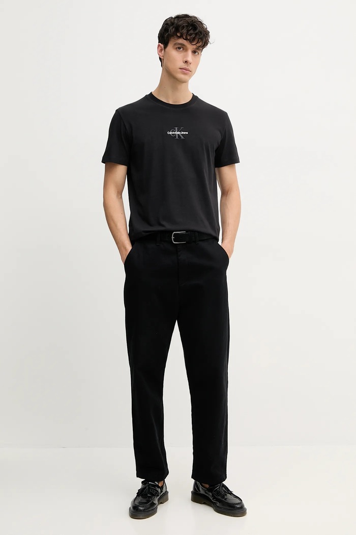 Calvin Klein Jeans Bavlnené tričko Calvin Klein Jeans J30J325649 čierna SS25