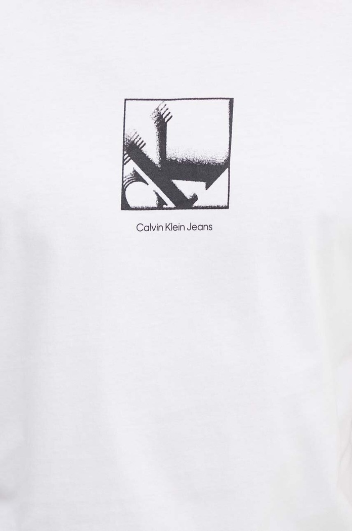 Bavlněné tričko Calvin Klein Jeans J30J325687 bílá