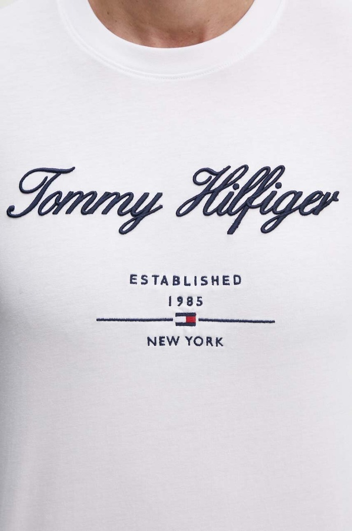 Bavlněné tričko Tommy Hilfiger bílá MW0MW33691