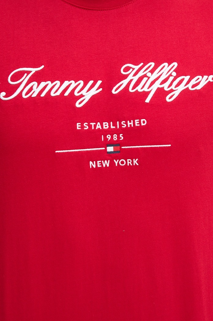 Bavlnené tričko Tommy Hilfiger MW0MW33691 červená
