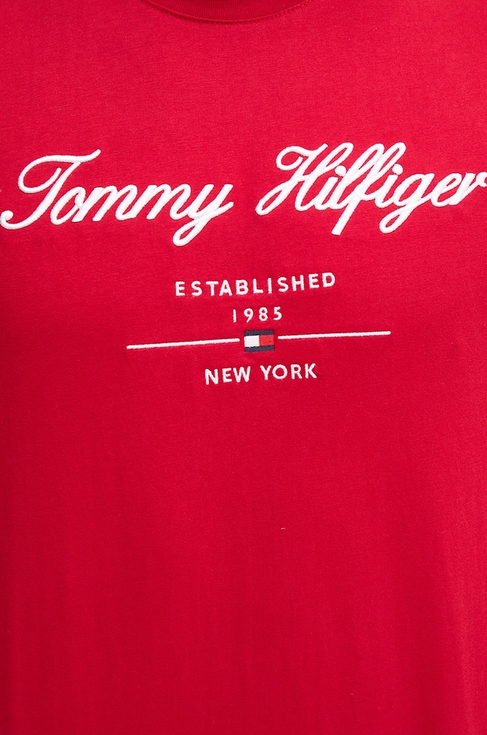 Bavlnené tričko Tommy Hilfiger MW0MW33691 červená