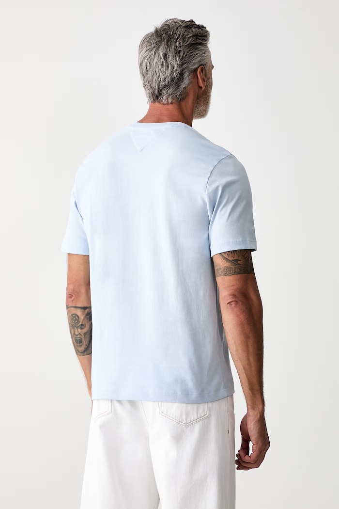 Odzież Tommy Hilfiger T-shirt męski bawełniany MW0MW33691 niebieski