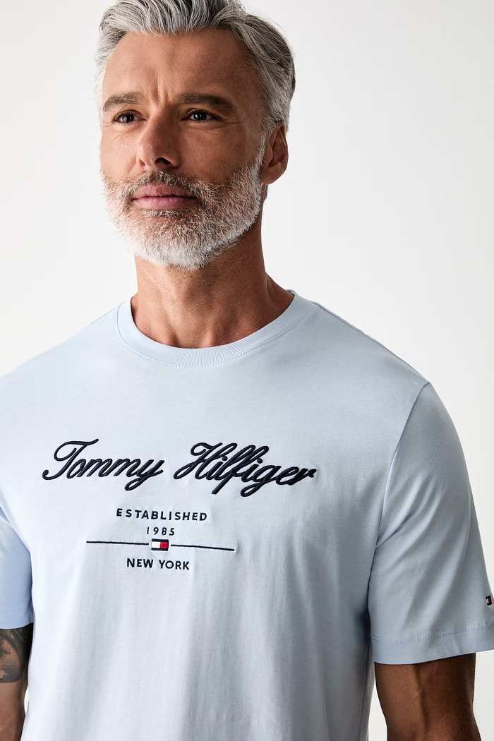Tommy Hilfiger T-shirt męski bawełniany niebieski MW0MW33691