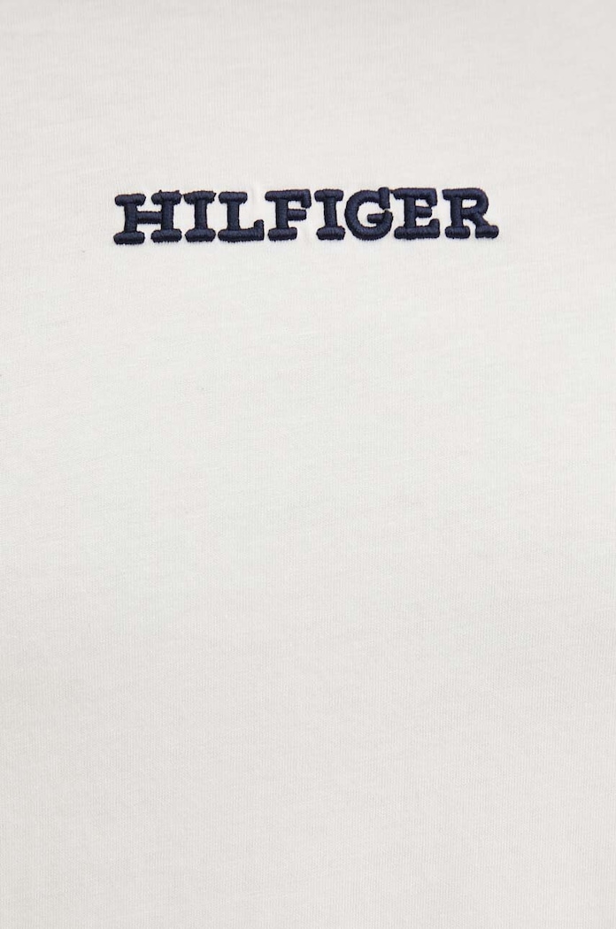 Βαμβακερό μπλουζάκι Tommy Hilfiger μπεζ MW0MW36210