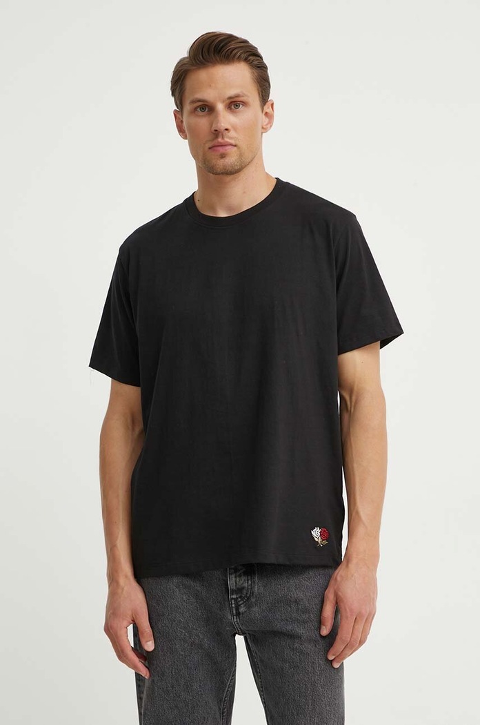 Les Deux tricou din bumbac uni negru LDM101179