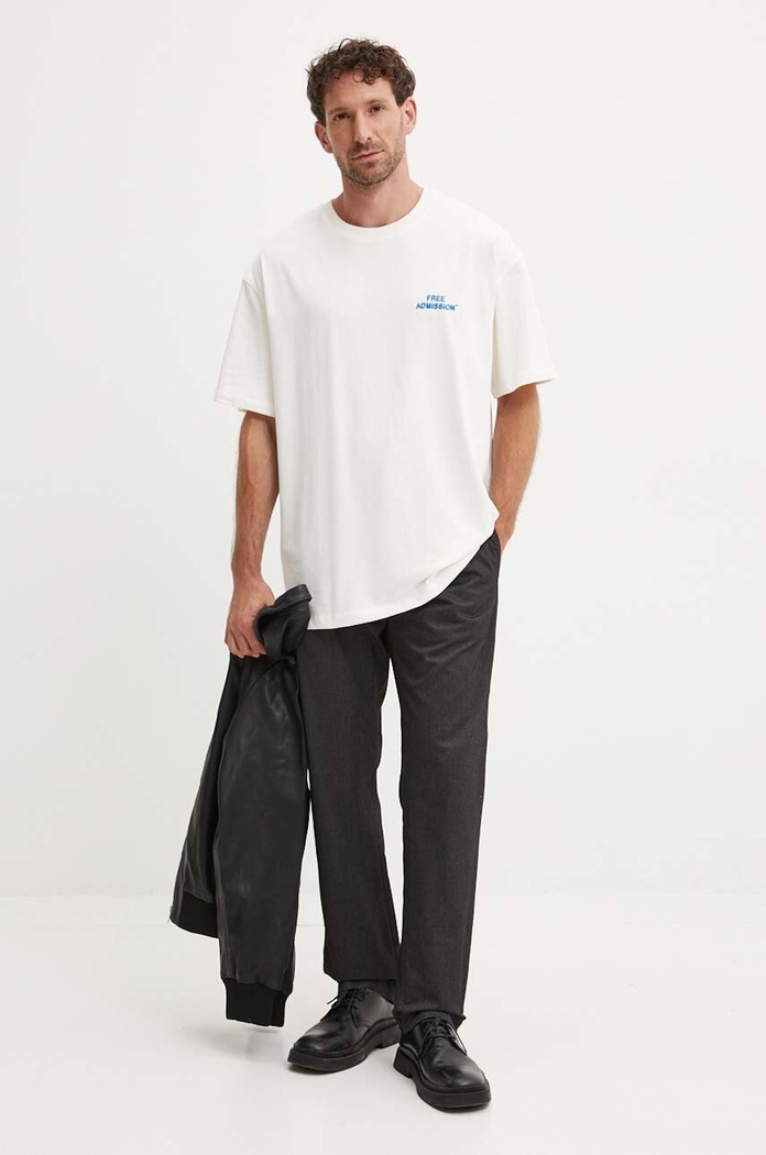 Les Deux T-shirt bawełniany LDM101197 beżowy AW24