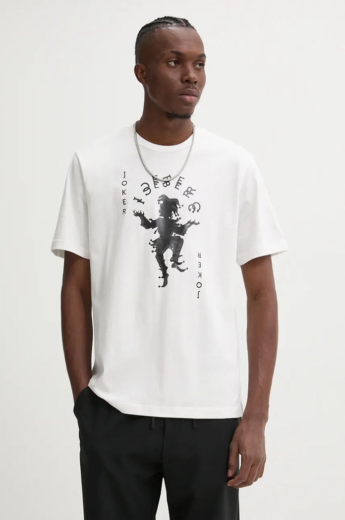 Iceberg t-shirt bawełniany beżowy F022.6327