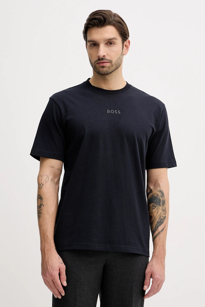 BOSS Green tricou bărbătesc bumbac Tee 10 bleumarin 50519368