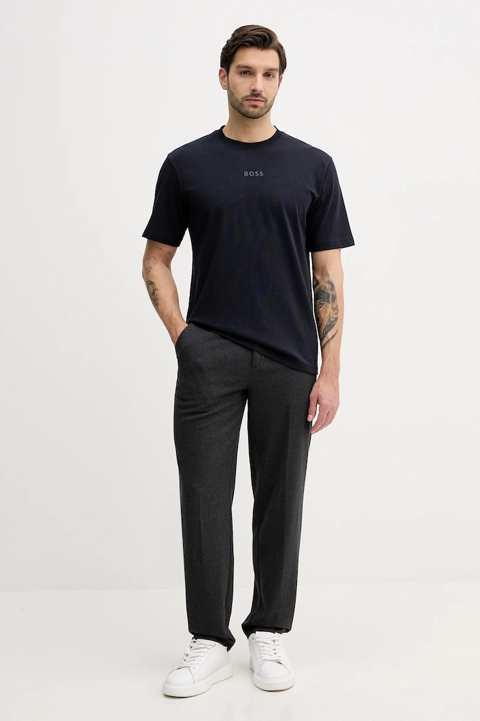 BOSS Green tricou bărbătesc bumbac Tee 10 50519368 bleumarin SS26