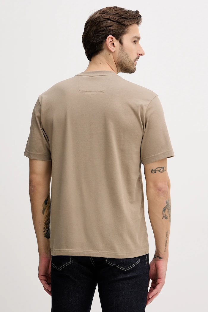 Odzież BOSS Green T-shirt męski bawełniany Tee 10 50519368 beżowy