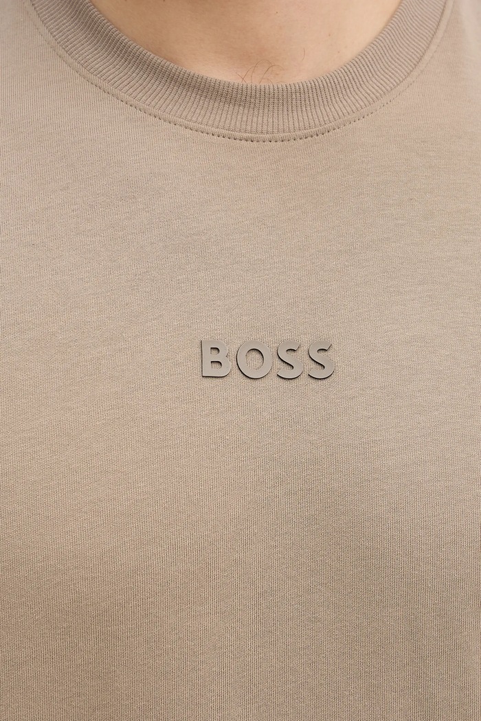 BOSS Green T-shirt męski bawełniany Tee 10 50519368 beżowy