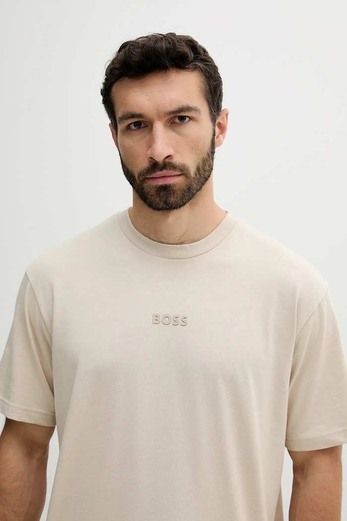 Odjeća BOSS Green majica muška pamuk Tee 10 50519368 bež