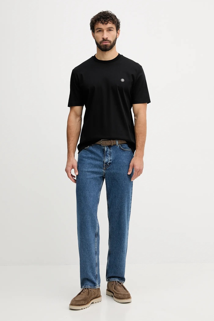 BOSS pamut póló 50520298 fekete AW25
