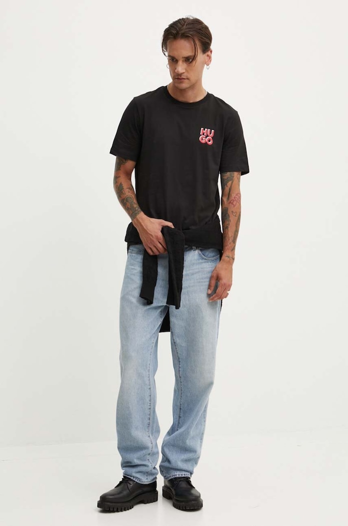 HUGO t-shirt bawełniany 50522434 czarny NC24