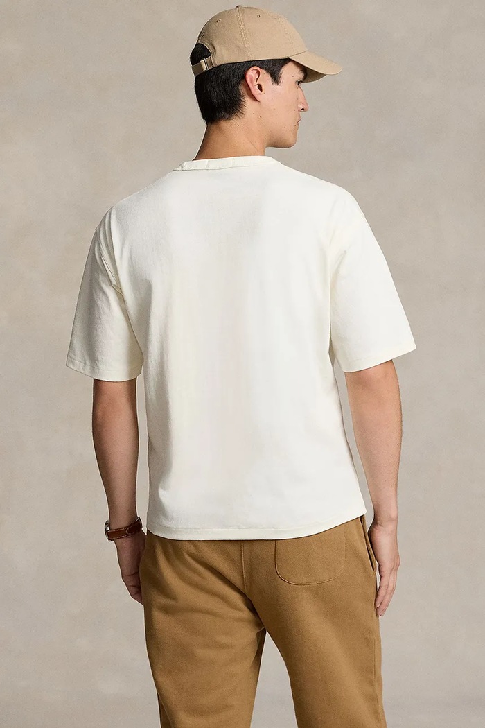 Хлопковая футболка Polo Ralph Lauren 710950133 бежевый AW24