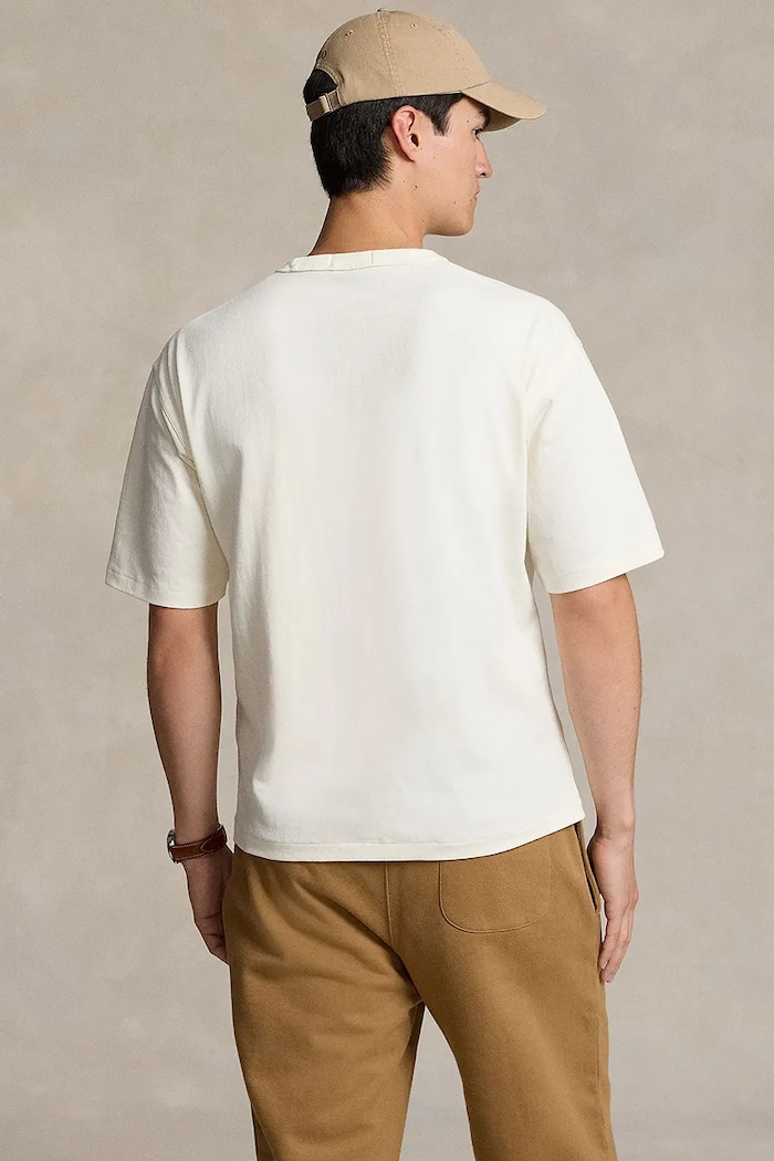 Хлопковая футболка Polo Ralph Lauren 710950133 бежевый AW24