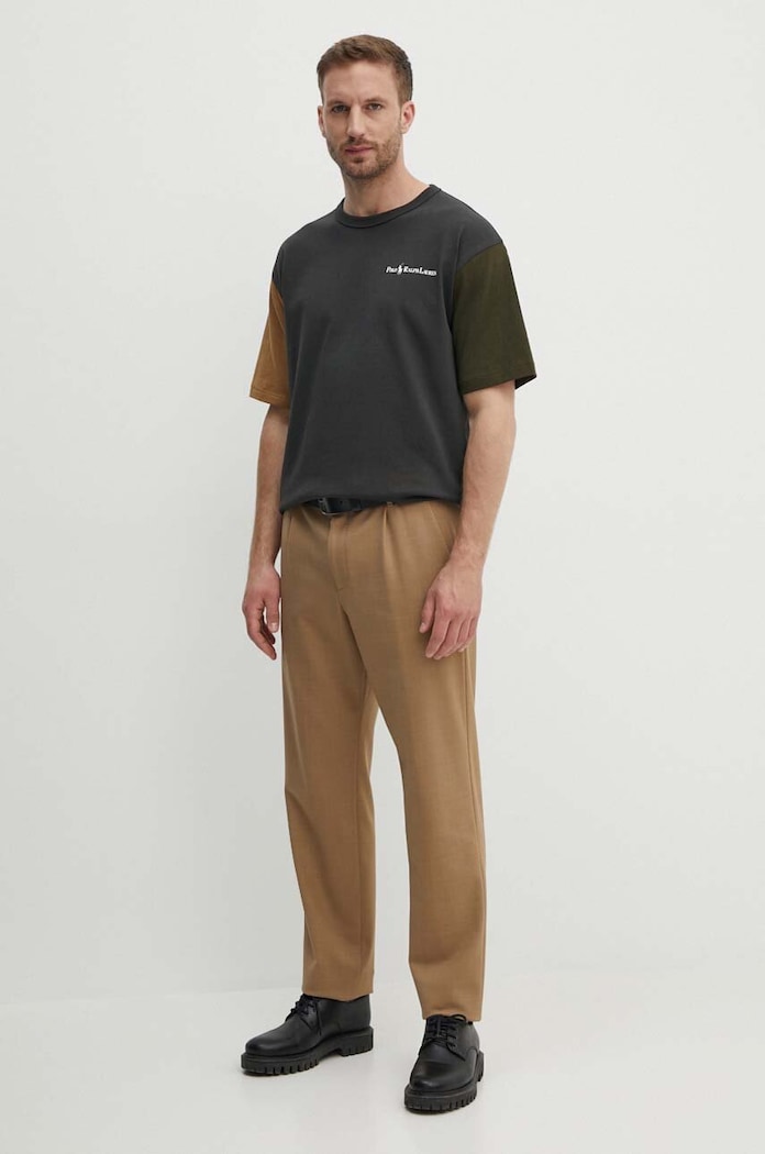 Βαμβακερό μπλουζάκι Polo Ralph Lauren 710950137 γκρί AW24