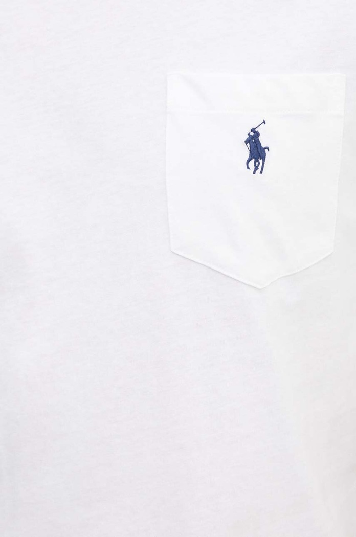 Βαμβακερό μπλουζάκι Polo Ralph Lauren λευκό 710707095