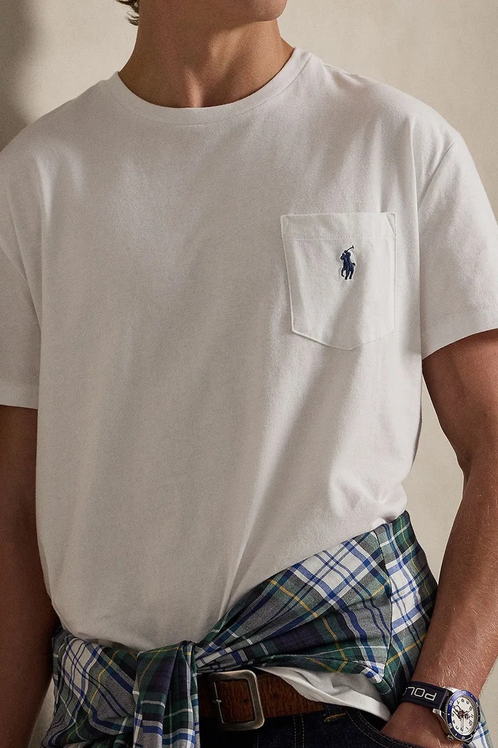 Βαμβακερό μπλουζάκι Polo Ralph Lauren λευκό 710707095