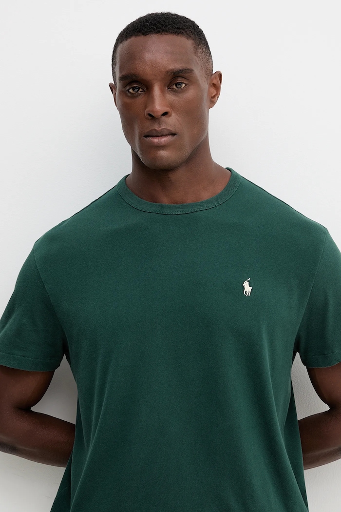 Памучна тениска Polo Ralph Lauren зелен 710916698