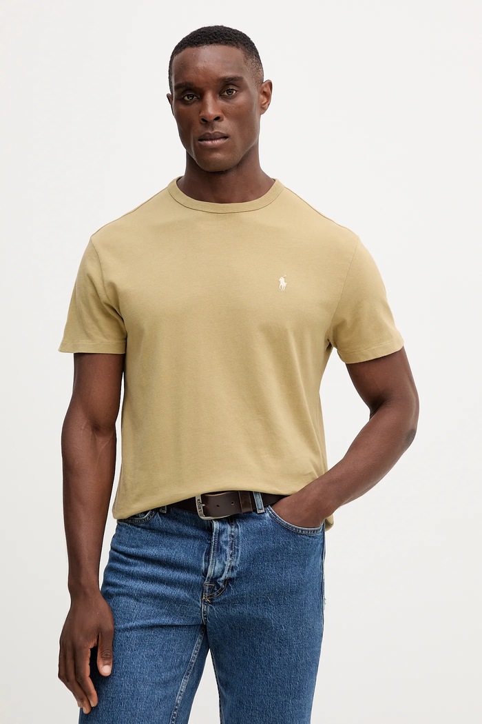 Bavlněné tričko Polo Ralph Lauren regular béžová 710916698