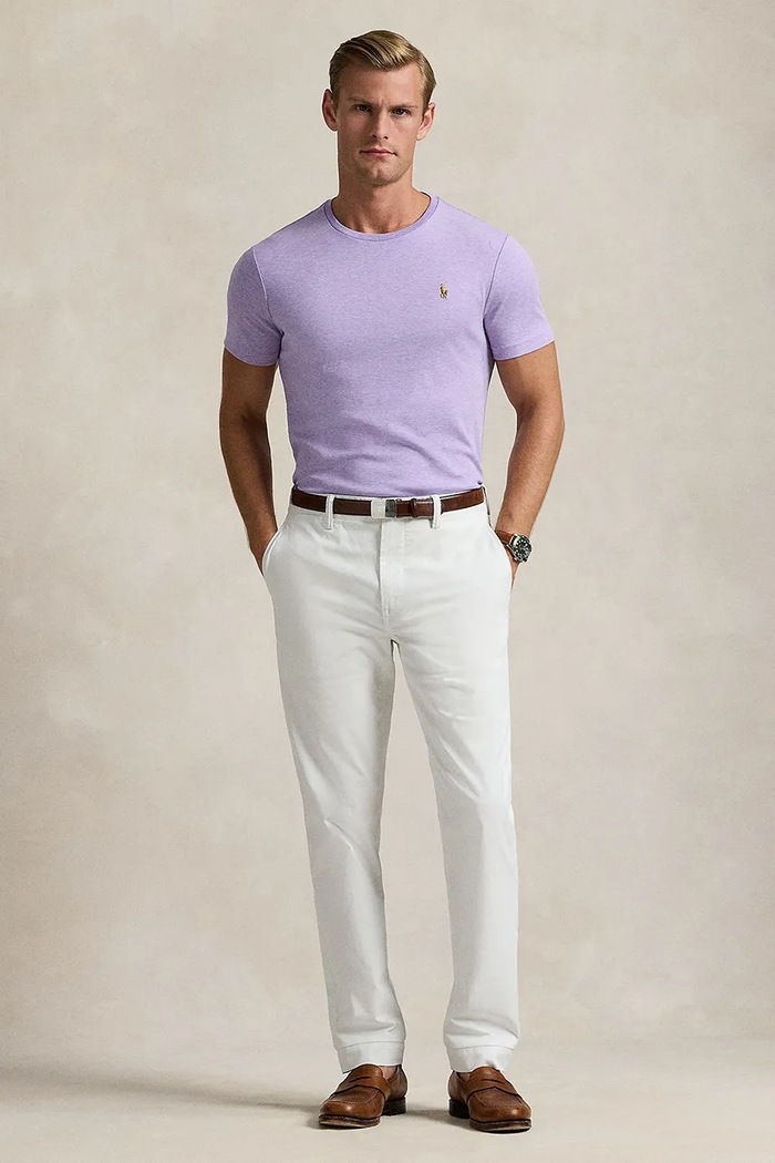 Ρούχα Polo Ralph Lauren T-shirt βαμβακερό Ανδρικό 710740727 μωβ