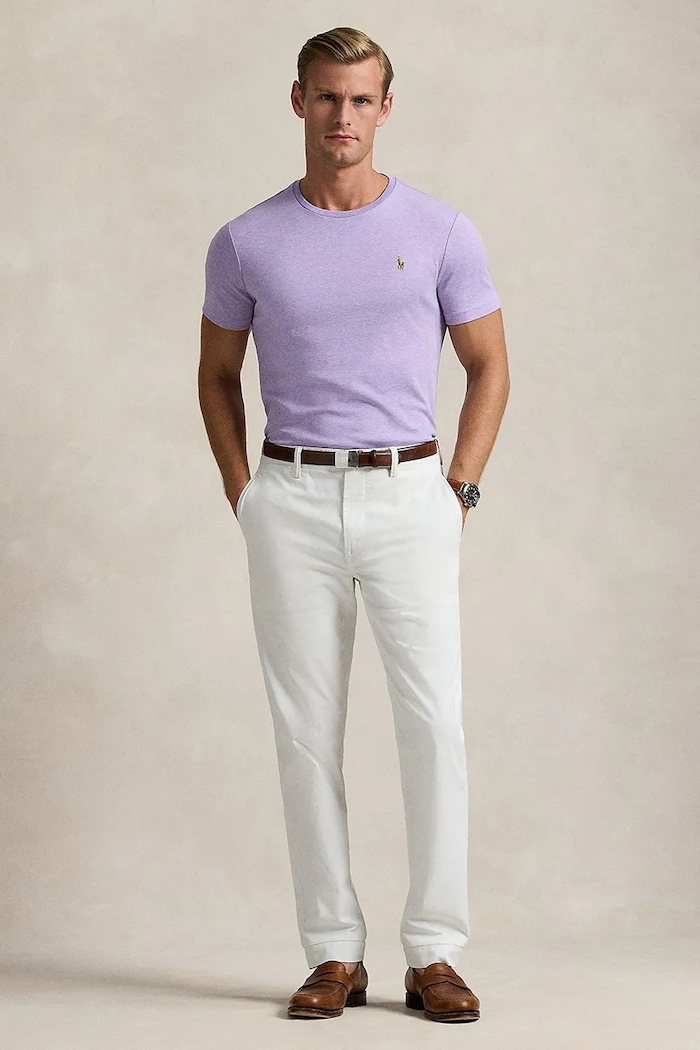 Ρούχα Polo Ralph Lauren T-shirt βαμβακερό Ανδρικό 710740727 μωβ