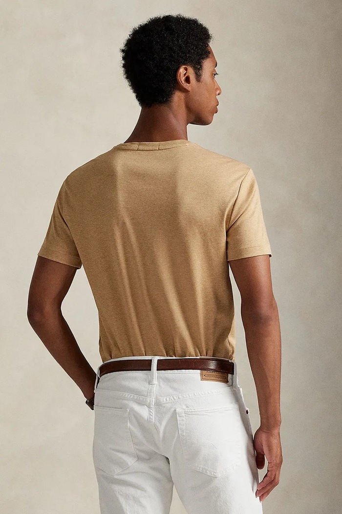 Polo Ralph Lauren t-shirt βαμβακερό ανδρικό 710740727 μπεζ SS26