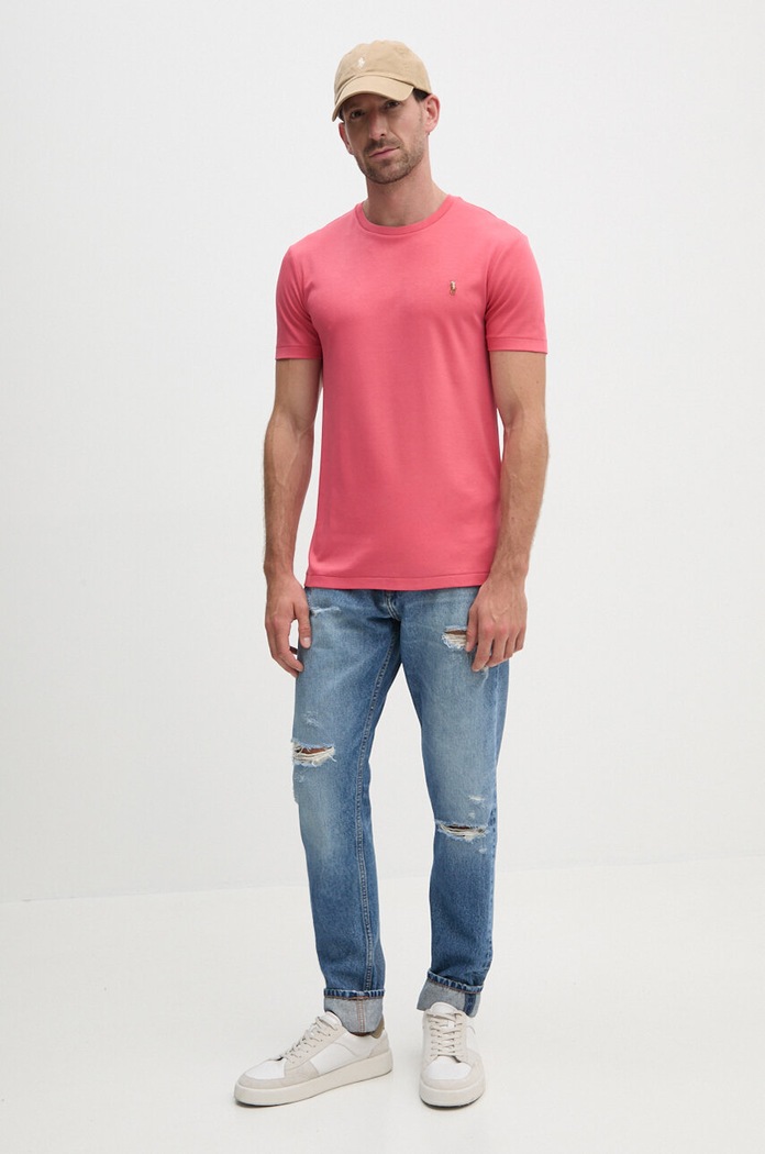 Polo Ralph Lauren T-shirt męski bawełniany 710740727 czerwony SS26