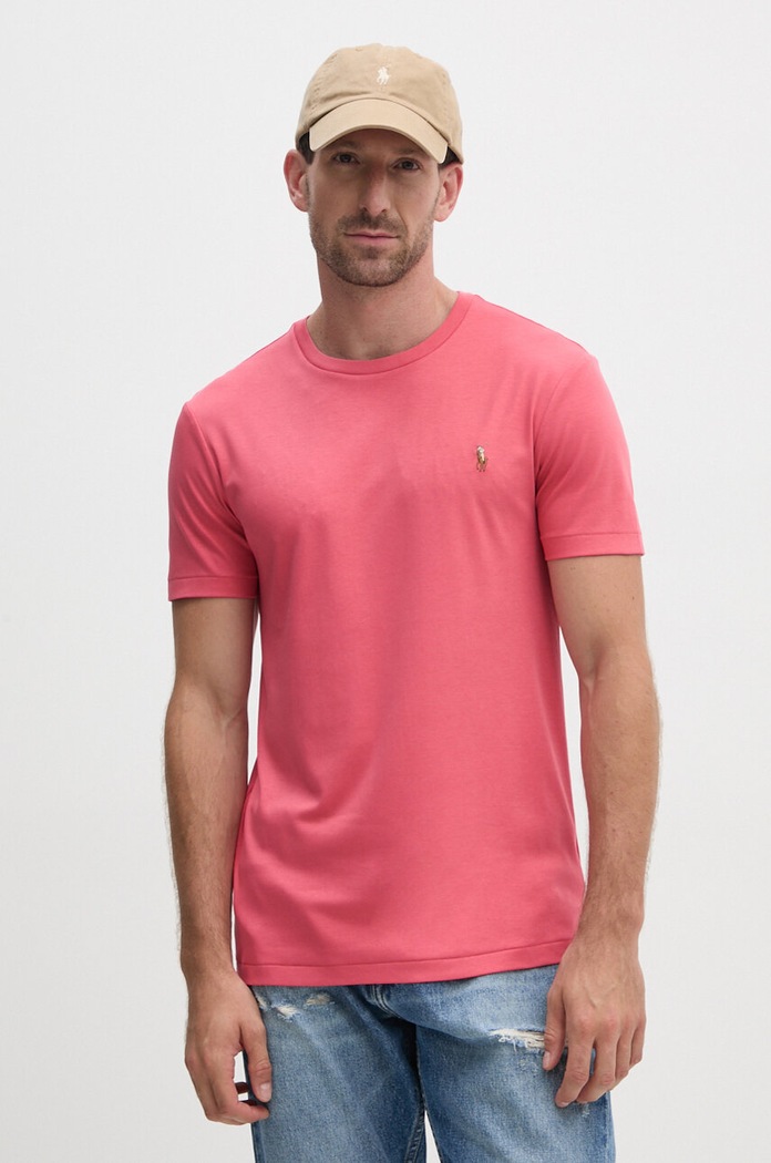 Polo Ralph Lauren T-shirt męski bawełniany czerwony 710740727
