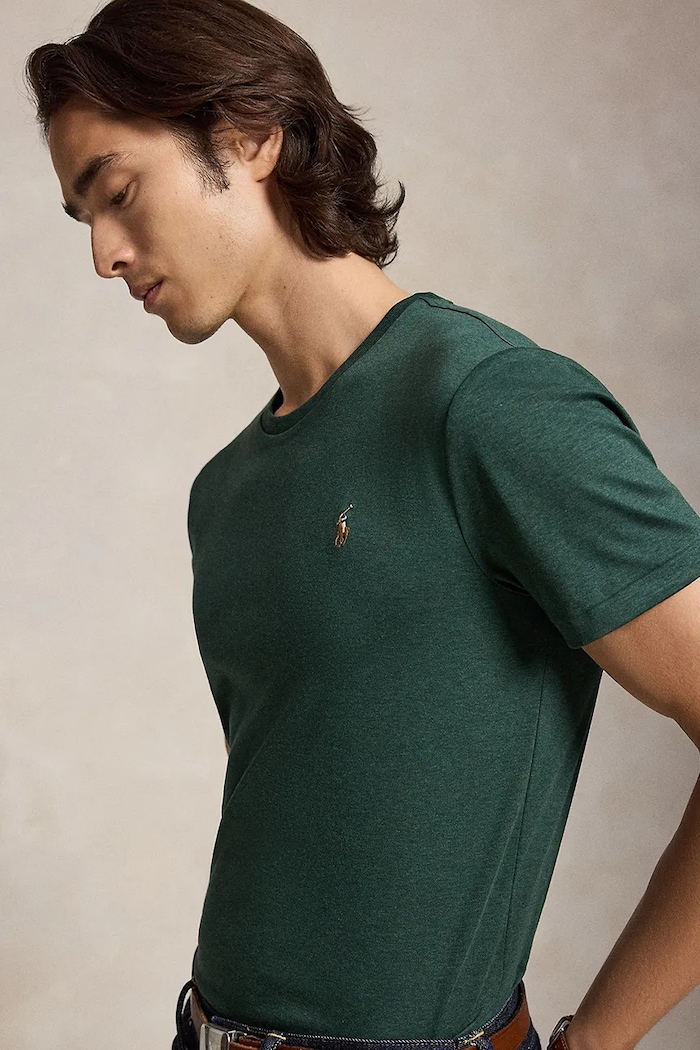 Polo Ralph Lauren футболка для мужчин из хлопка зелёный 710740727
