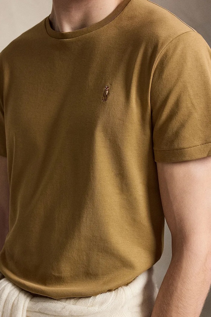 Polo Ralph Lauren T-shirt męski bawełniany brązowy 710740727