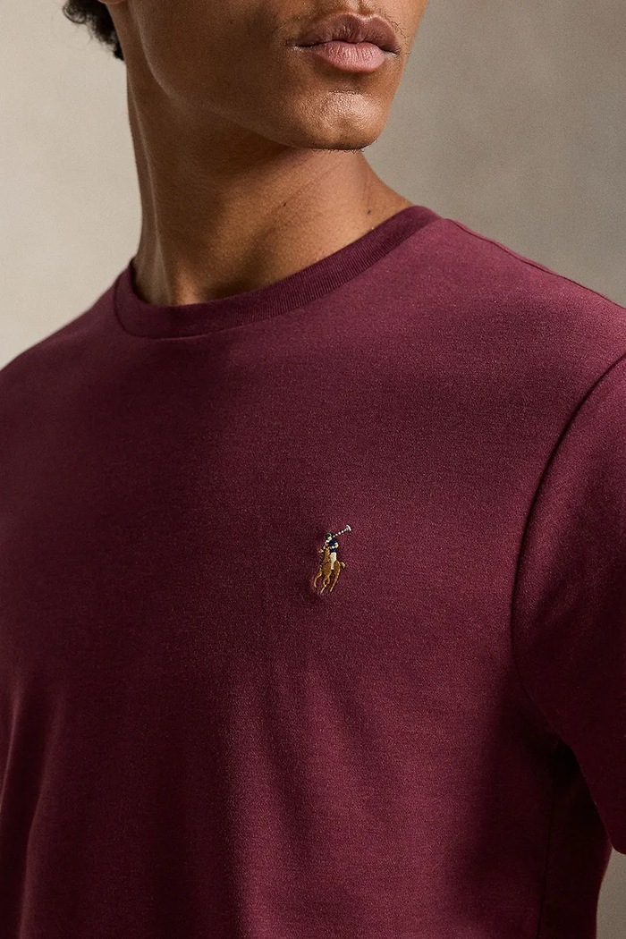 Polo Ralph Lauren T-shirt męski bawełniany bordowy 710740727