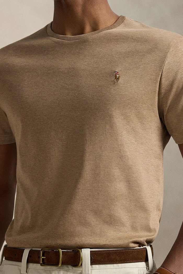 Polo Ralph Lauren t-shirt βαμβακερό ανδρικό καφέ 710740727
