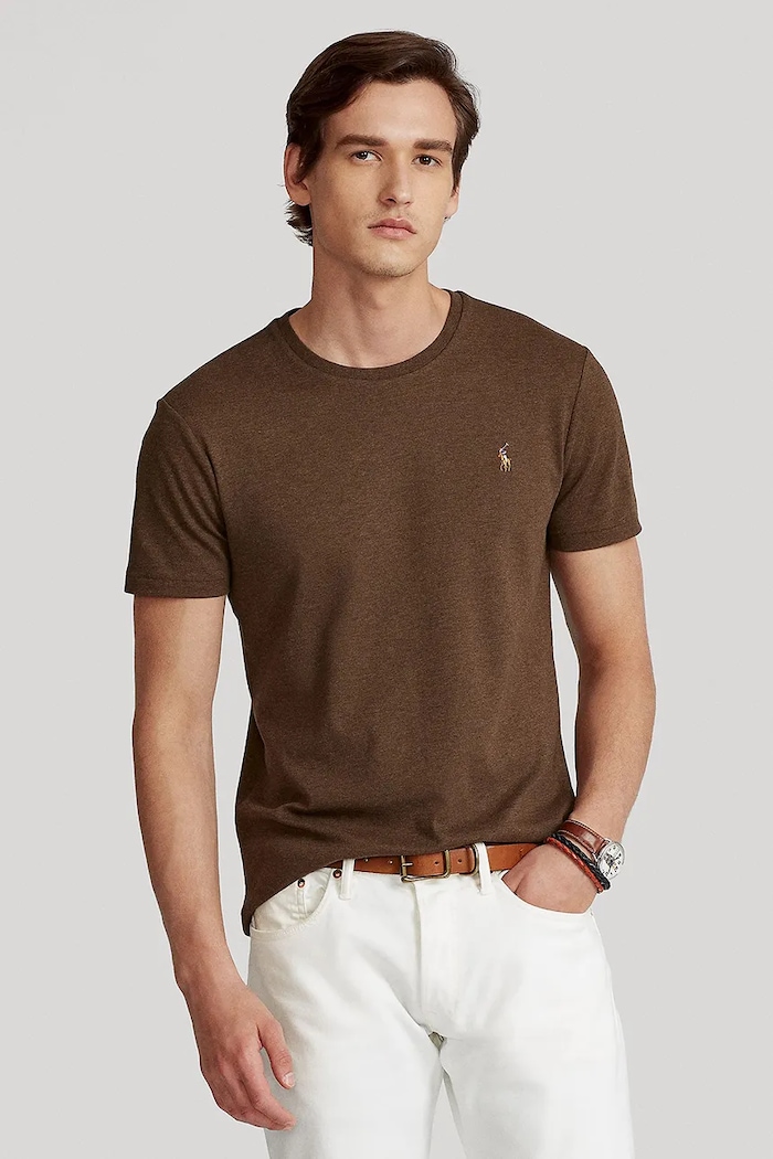 Polo Ralph Lauren t-shirt βαμβακερό Ανδρικό κανονικό καφέ 710740727