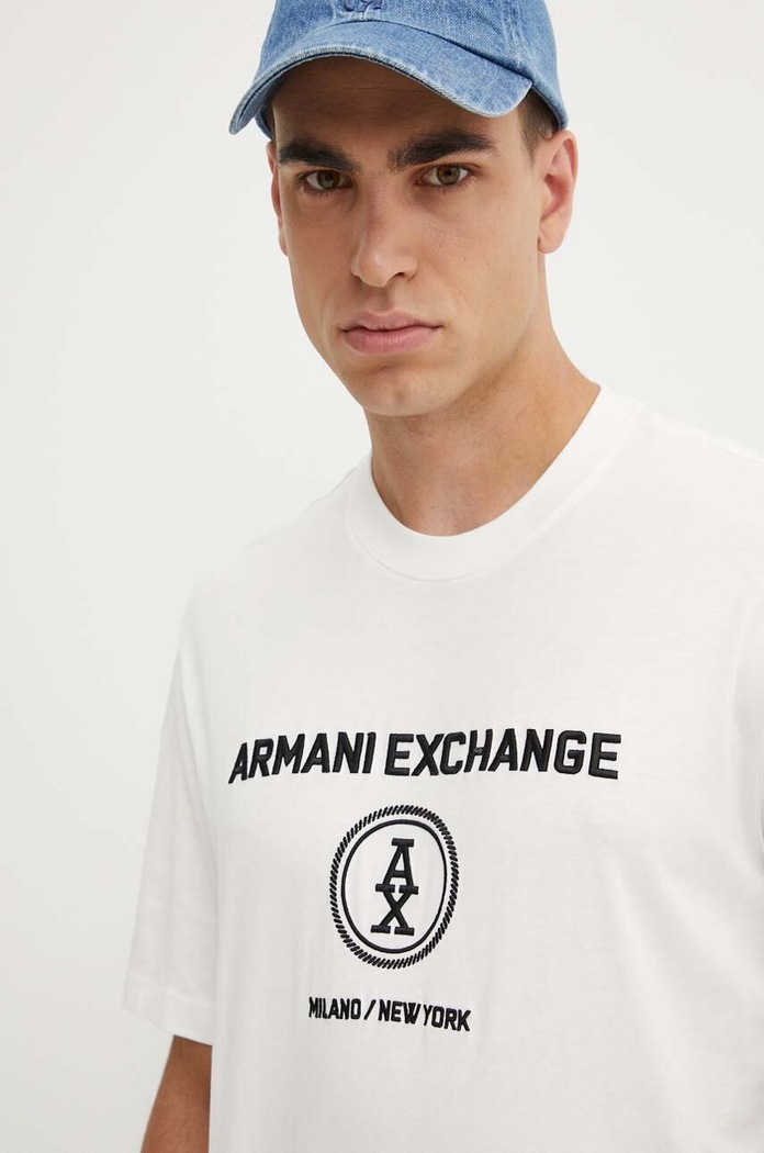 Armani Exchange t-shirt bawełniany biały 6DZTLC.ZJ9JZ