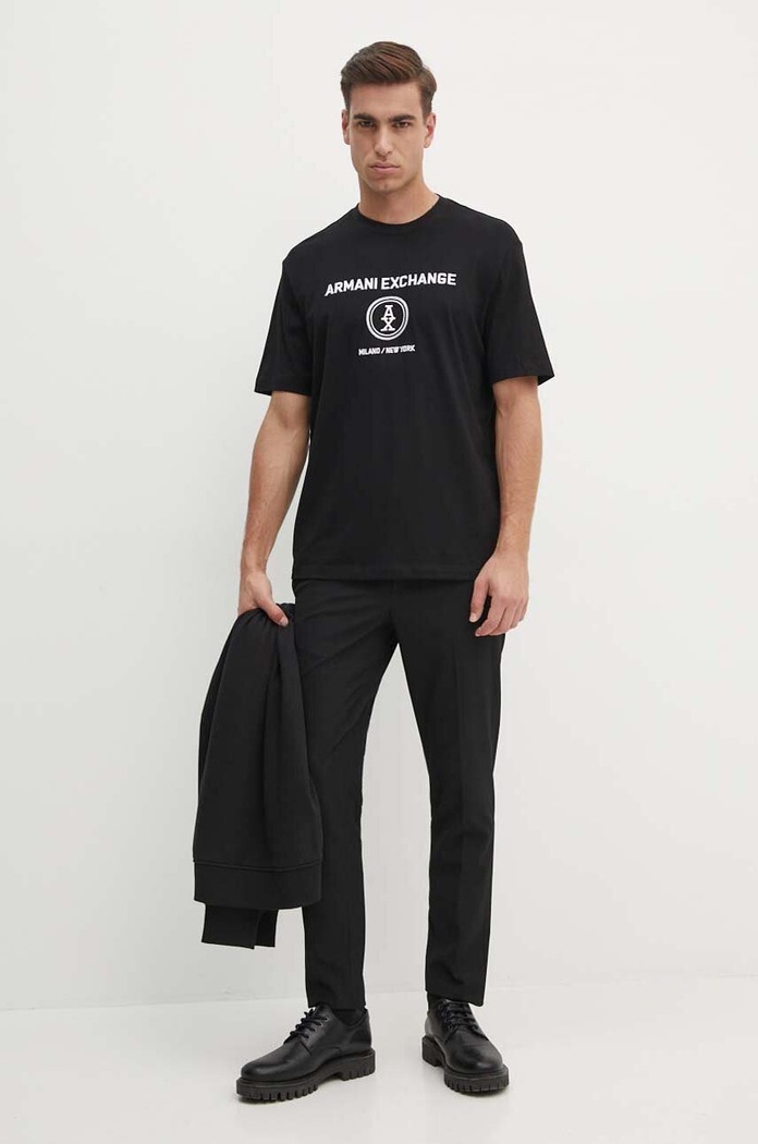 Armani Exchange t-shirt bawełniany 6DZTLC.ZJ9JZ czarny AW24