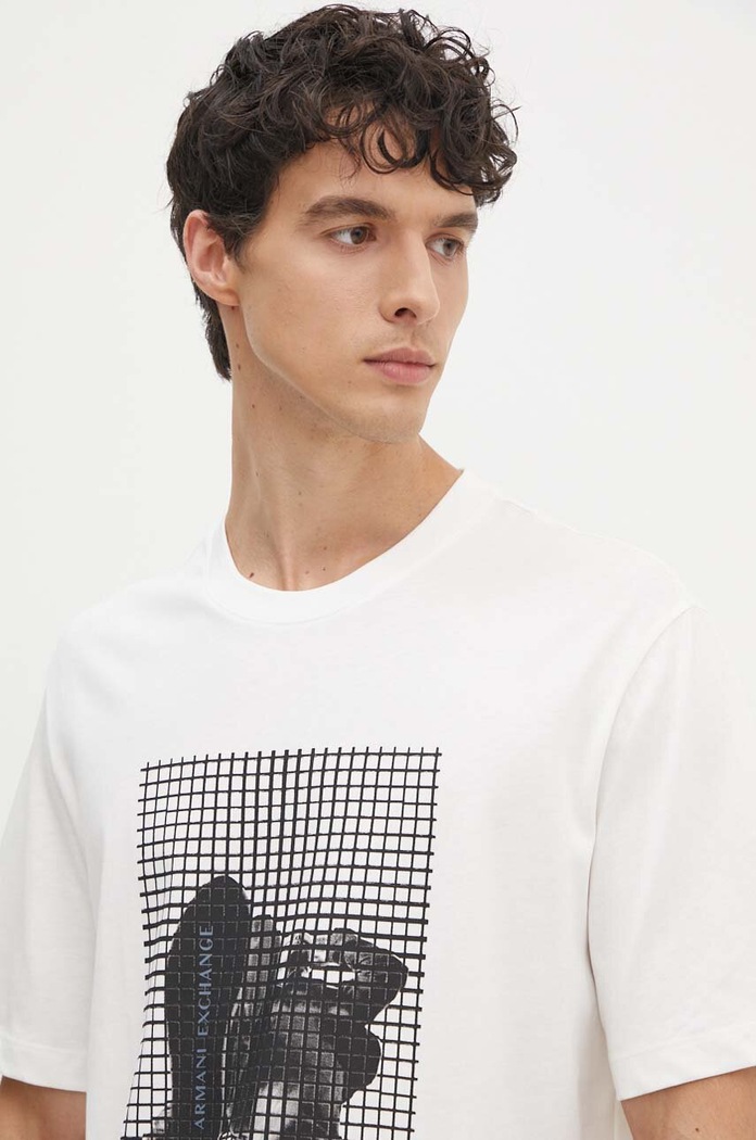 Bavlnené tričko Armani Exchange biela 6DZTLD.ZJ9JZ