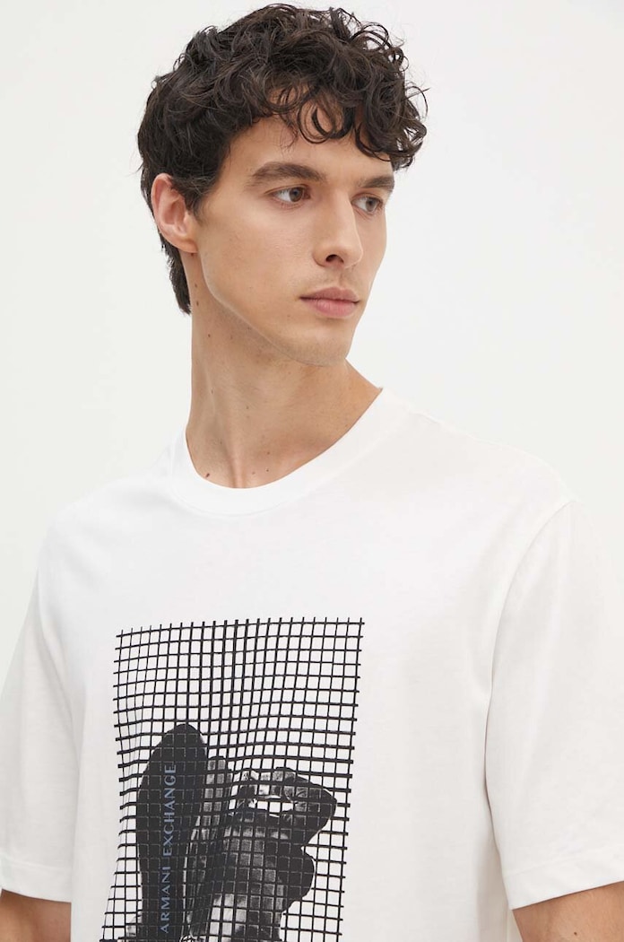 Bavlnené tričko Armani Exchange biela 6DZTLD.ZJ9JZ