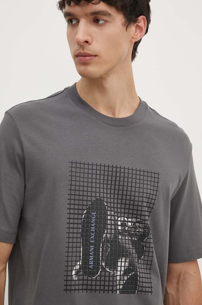 Armani Exchange t-shirt bawełniany 6DZTLD.ZJ9JZ szary AW24