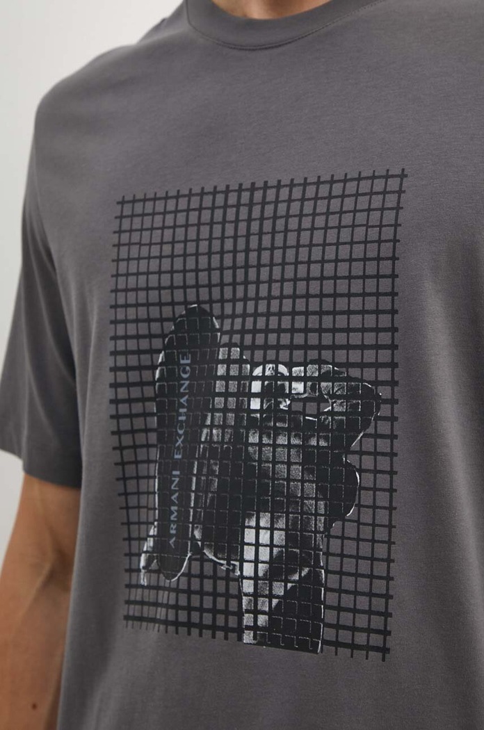 Armani Exchange t-shirt bawełniany szary 6DZTLD.ZJ9JZ
