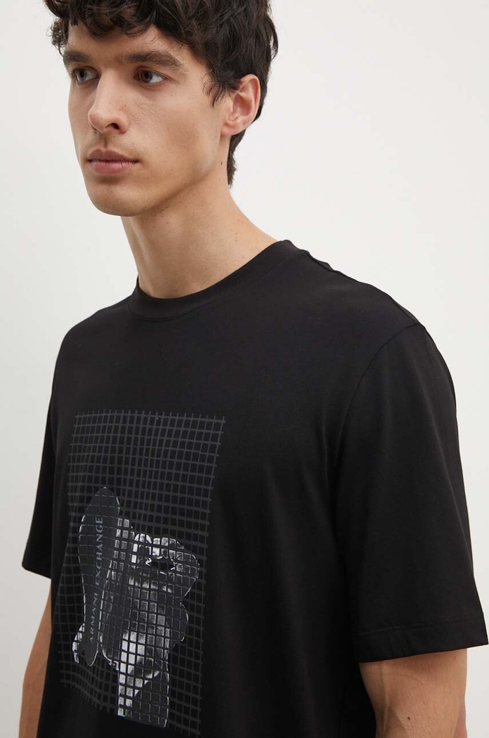 Armani Exchange t-shirt bawełniany czarny 6DZTLD.ZJ9JZ