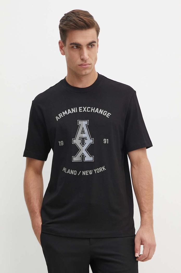 Bavlnené tričko Armani Exchange čierna 6DZTLR.ZJLFZ