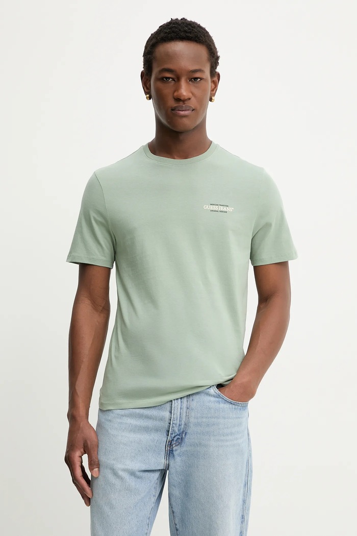 Guess Jeans pamut póló pamut zöld M4YI55.K8HM0