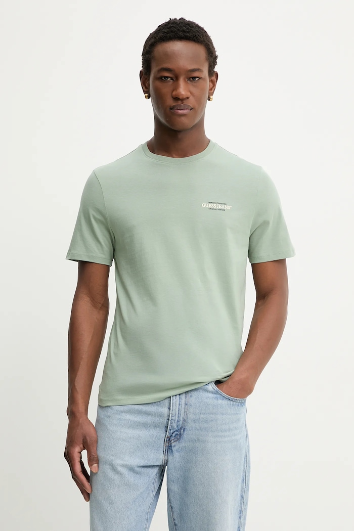 Guess Jeans pamut póló pamut zöld M4YI55.K8HM0